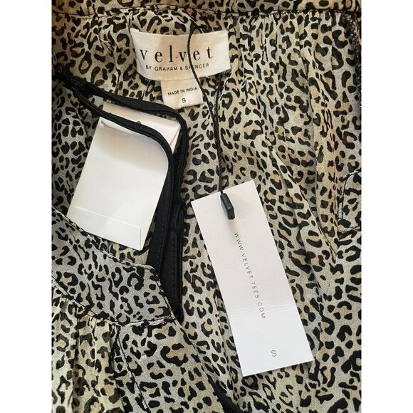 ANTHROPOLOGIE Velvet by Graham & Spencer Belen Mini Leopard Print Dress, S - Picture 6 of 7